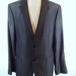 NEW THEORY SOLID Gray wool stretch two button Blazer jacket 44